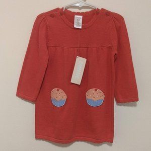 Girls Gymboree Orange Cupcake Sweater Dress NWT